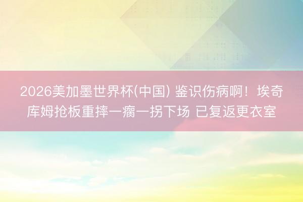 2026美加墨世界杯(中国) 鉴识伤病啊！埃奇库姆抢板重摔一瘸一拐下场 已复返更衣室