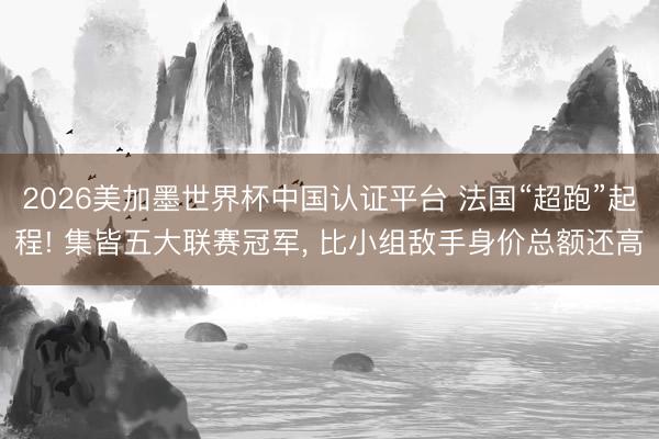 2026美加墨世界杯中国认证平台 法国“超跑”起程! 集皆五大联赛冠军， 比小组敌手身价总额还高