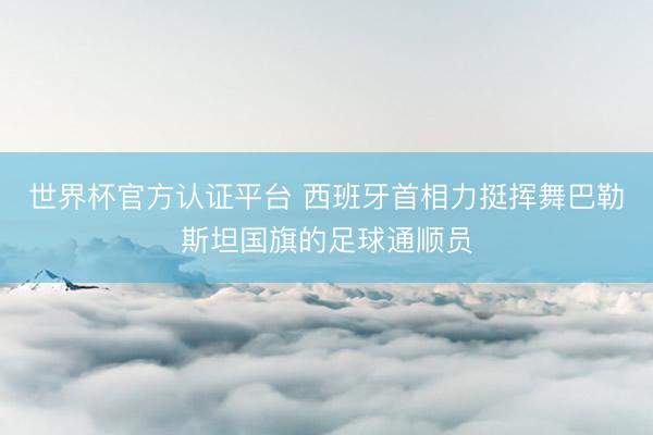 世界杯官方认证平台 西班牙首相力挺挥舞巴勒斯坦国旗的足球通顺员
