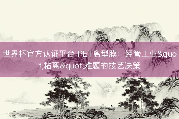 世界杯官方认证平台 PET离型膜：经管工业"粘离"难题的技艺决策