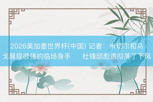 2026美加墨世界杯(中国) 记者：米切尔和乌戈展现很强的临场身手‌  杜锋邱彪透彻落了下风