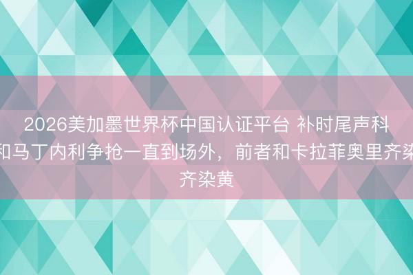 2026美加墨世界杯中国认证平台 补时尾声科克和马丁内利争抢一直到场外，前者和卡拉菲奥里齐染黄