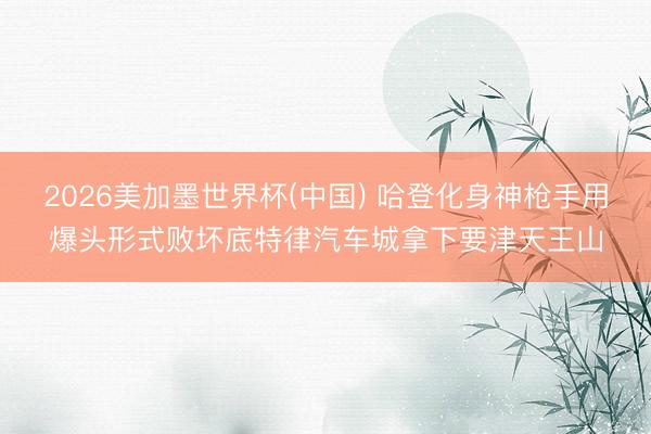 2026美加墨世界杯(中国) 哈登化身神枪手用爆头形式败坏底特律汽车城拿下要津天王山