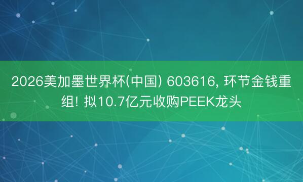 2026美加墨世界杯(中国) 603616， 环节金钱重组! 拟10.7亿元收购PEEK龙头