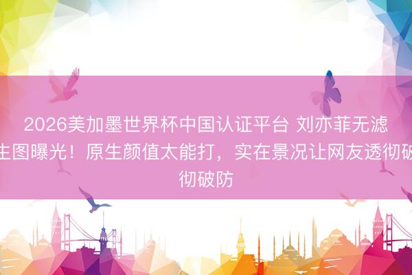 2026美加墨世界杯中国认证平台 刘亦菲无滤镜生图曝光！原生颜值太能打，实在景况让网友透彻破防