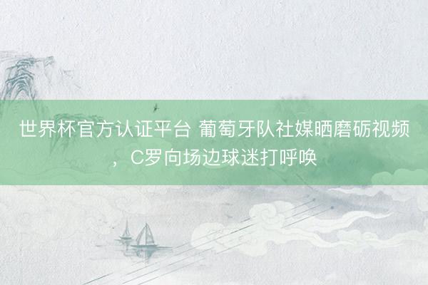 世界杯官方认证平台 葡萄牙队社媒晒磨砺视频，C罗向场边球迷打呼唤