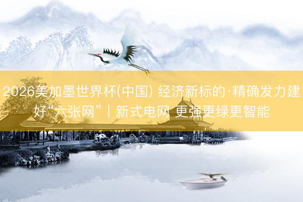 2026美加墨世界杯(中国) 经济新标的·精确发力建好“六张网”｜新式电网 更强更绿更智能
